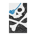 Skull Bone Crystal Bling Diamond Rhinestone Jewellery stickers for mobile phone cases covers - White Blue