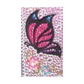 Butterfly Crystal Bling Diamond Rhinestone Jewellery stickers for mobile phone cases covers - Pink Red