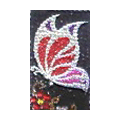 Butterfly Crystal Bling Diamond Rhinestone Jewellery stickers for mobile phone cases covers - Red Black