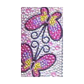 Butterfly Crystal Bling Diamond Rhinestone Jewellery stickers for mobile phone cases covers - Two Pink