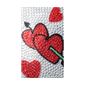 Two Heart Bling Crystal Diamond Rhinestone Jewellery stickers for mobile phone cases covers - Red