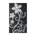 Flower Crystal Bling Diamond Rhinestone Jewellery stickers for mobile phone cases covers - Black