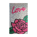 Flower Crystal Bling Diamond Rhinestone Jewellery stickers for mobile phone cases covers - Pink