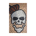 Skull Crystal Bling Diamond Rhinestone Jewellery stickers for mobile phone cases covers - Coffee