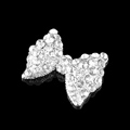 3D Bling Bowknot Alloy Crystal Rhinestone DIY Phone Case Cover Deco Kit - White