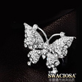 Bling 3D Butterfly Alloy Rhinestone Crystal DIY Phone Case Cover Deco Kit - White
