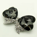 Bling Bowknot Alloy Crystal Rhinestone DIY Phone Case Cover Deco Den Kit - Black