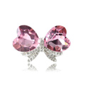 Bling Bowknot Alloy Crystal Rhinestone DIY Phone Case Cover Deco Kit - Pink