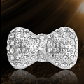 Bling Bowknot Alloy Crystal Rhinestone DIY Phone Case Cover Deco Kit - White EB001