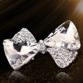 Bling Bowknot Alloy Crystal Rhinestone DIY Phone Case Cover Deco Kit - White EB002