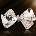 Bling Bowknot Alloy Crystal Rhinestone DIY Phone Case Cover Deco Kit - White EB003
