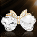 Bling Bowknot Alloy Crystal Rhinestone DIY Phone Case Cover Deco Kit - White+Gold