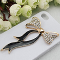 Bling Bowknot Alloy Rhinestone Crystal DIY Phone Case Cover Deco Den Kit - Black