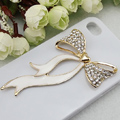 Bling Bowknot Alloy Rhinestone Crystal DIY Phone Case Cover Deco Den Kit - White