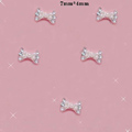Bling Bowknot Alloy Rhinestone Crystal DIY Phone Cover Case Deco Kit - White HX01