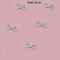 Bling Bowknot Alloy Rhinestone Crystal DIY Phone Cover Case Deco Kit - White HX02