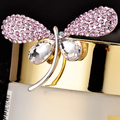 Bling Butterfly Alloy Rhinestone Crystal DIY Phone Case Cover Deco Kit - Pink