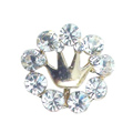 Bling Crown Alloy Rhinestone Crystal DIY Phone Case Cover Deco Kit 18mm - White