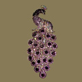 Bling Crystal Peacock Alloy Rhinestone Flatback DIY Phone Case Cover Deco Kit - Purple