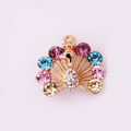 Bling Cute Peacock Alloy Crystal Rhinestone Flatback DIY Phone Case Cover Deco Kit - Color