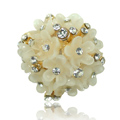Bling Flower Alloy Crystal Rhinestone DIY Phone Case Cover Deco Kit 29mm - Beige