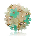 Bling Flower Alloy Crystal Rhinestone DIY Phone Case Cover Deco Kit 29mm - Green