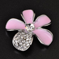 Bling Flower Alloy Metal Crystal DIY Phone Case Cover Deco Kit 25mm - Pink