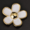 Bling Flower Alloy Metal Rhinestone DIY Phone Case Cover Deco Kit 17mm - White