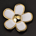 Bling Flower Alloy Metal Rhinestone DIY Phone Case Cover Deco Kit - White