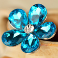 Bling Flower Alloy Rhinestone Crystal DIY Phone Case Cover Deco Kit 20mm - Blue