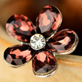 Bling Flower Alloy Rhinestone Crystal DIY Phone Case Cover Deco Kit 20mm - Red