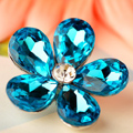 Bling Flower Alloy Rhinestone Crystal DIY Phone Case Cover Deco Kit 30mm - Blue