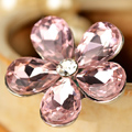 Bling Flower Alloy Rhinestone Crystal DIY Phone Case Cover Deco Kit 30mm - Pink