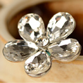 Bling Flower Alloy Rhinestone Crystal DIY Phone Case Cover Deco Kit 30mm - White