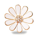 Bling Flower Alloy Rhinestone Crystal DIY Phone Case Cover Deco Kit 35mm - White