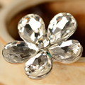 Bling Flower Alloy Rhinestone Crystal DIY Phone Case Cover Deco Kit 40mm - White