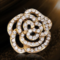 Bling Flower Alloy Rhinestone Crystal DIY Phone Cover Case Deco Kit - Gold