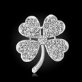 Bling Leaf Clover Alloy Rhinestone Crystal DIY Phone Case Cover Deco Kit 33*35mm - White