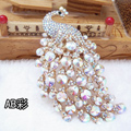 Bling Peacock Alloy Crystal Rhinestone Flatback DIY Phone Case Cover Deco Kit - AB Color