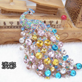 Bling Peacock Alloy Crystal Rhinestone Flatback DIY Phone Case Cover Deco Kit - Color