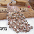 Bling Peacock Alloy Crystal Rhinestone Flatback DIY Phone Case Cover Deco Kit - Gray