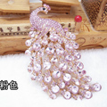 Bling Peacock Alloy Crystal Rhinestone Flatback DIY Phone Case Cover Deco Kit - Pink