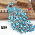 Bling Peacock Alloy Crystal Rhinestone Flatback DIY Phone Case Cover Deco Kit - Sky blue