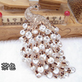 Bling Peacock Alloy Crystal Rhinestone Flatback DIY Phone Case Cover Deco Kit - Tawny