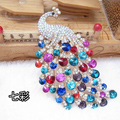 Bling Peacock Alloy Crystal Rhinestone Flatback DIY Phone Cover Case Deco Kit - Color