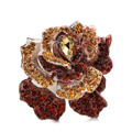 Bling Rose Flower Alloy Rhinestone Crystal DIY Phone Case Cover Deco Kit 75*80mm - Champagne