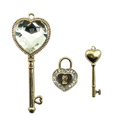 Bling keys Alloy Rhinestone DIY Phone Case Cover Deco Kit 3pcs - Gold