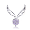 Bling Angel wing Alloy Crystal Rhinestone DIY Phone Case Cover Deco Kit - Purple