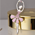 Bling Ballet girl Alloy Rhinestone Crystal DIY Phone Case Cover Deco Kit 20*50mm - Pink