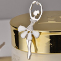 Bling Ballet girl Alloy Rhinestone Crystal DIY Phone Case Cover Deco Kit 20*50mm - White